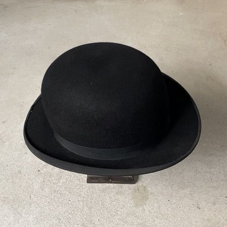 GLYN&Co.  LONDON  イギリス製 ヴィンテージ ボーラーハット ダービーハット ブラック size実寸57cm 山高帽