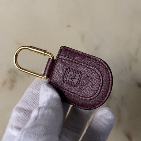 Dior クリスチャン ディオール  オールドディオール レザー キーリング ボルドー made in spain