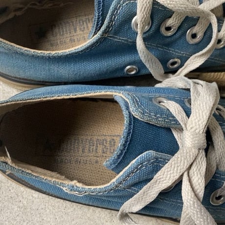 CONVERSE ALL STAR  コンバースオールスター 80’S USA製  銀箱  US3 1/2 (22.5cm)  希少(当て布/サイドステッチ/囲みロゴ) ライトブルー