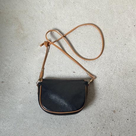 H様おまとめ品  GUCCI グッチ オールドグッチ グッチプラス 型押しレザー ポシェット ミニショルダーバッグ ブラック/ブラウン バイカラー  ヴィンテージ箱有 中古美品