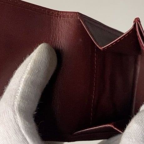 Cartier カルティエ マストライン フラップ型ミニコインケース マスト L3000464 ボルドー レザー 中古 小銭入れ アクセサリーケース