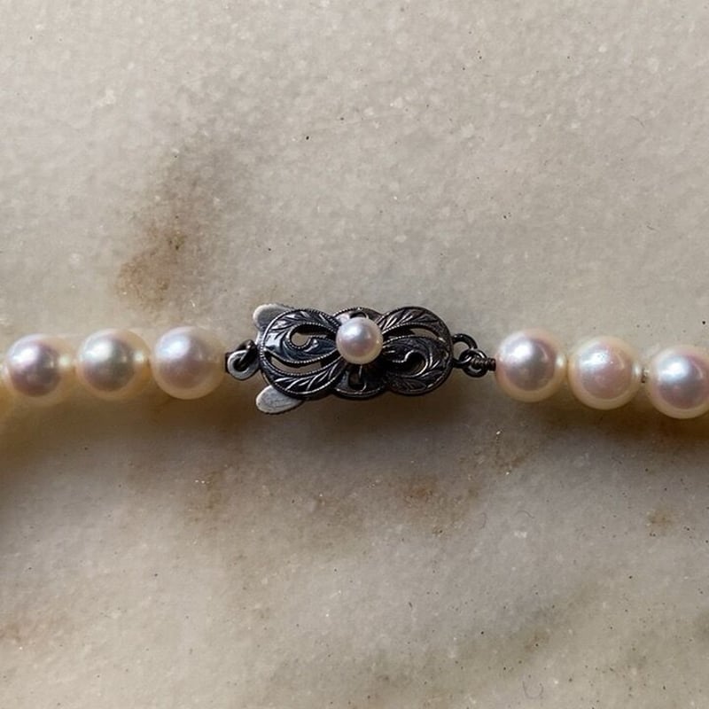 MIKIMOTO オールドミキモト 本パールネックレス 約6mm玉 真珠/銀 MIKIMOTO オールドミキモト 本パールネックレス 約6mm玉 真珠/銀
