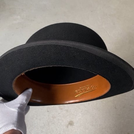 GLYN&Co.  LONDON  イギリス製 ヴィンテージ ボーラーハット ダービーハット ブラック size実寸57cm 山高帽