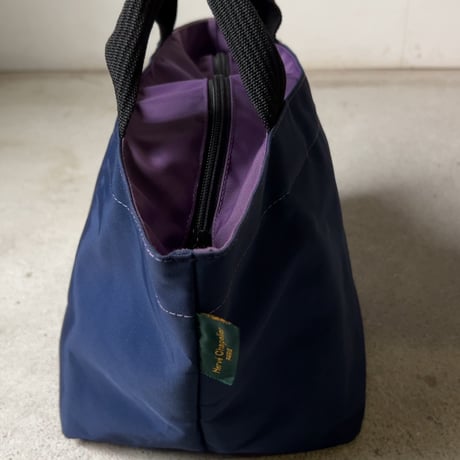 Herve Chapelier エルベシャプリエ 1027N (ナイロン舟型トートM) ネイビー/パープル  made in france 中古品