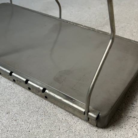古い卓上ブックスタンド スチールの本立て 昭和期 ヴィンテージブックシェルフ 本棚 美品　No1
