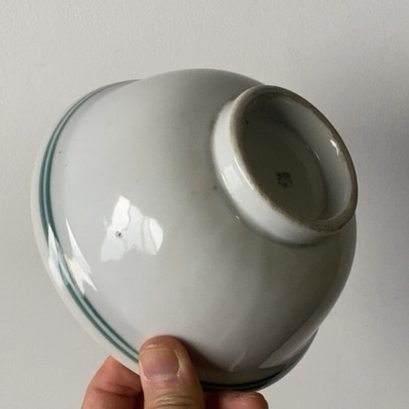 ヴィンテージボウル 2点セット 白磁器グリーンライン 戦中 統制陶磁器