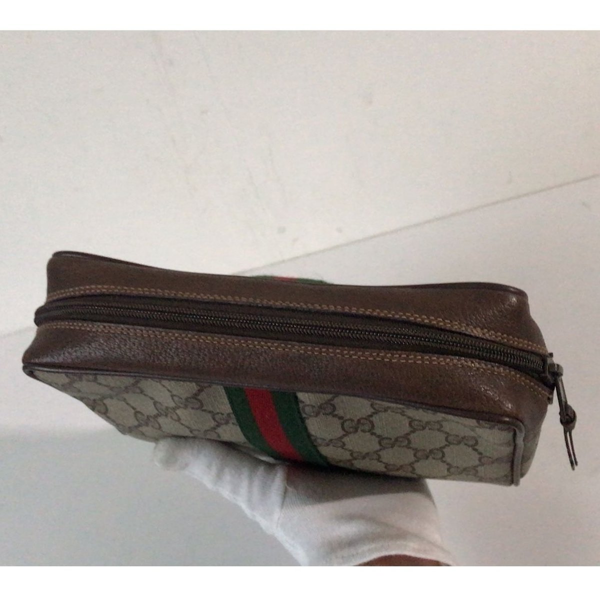 GUCCI グッチ オールドグッチ GGコーティングキャンバス/レザー 化粧 