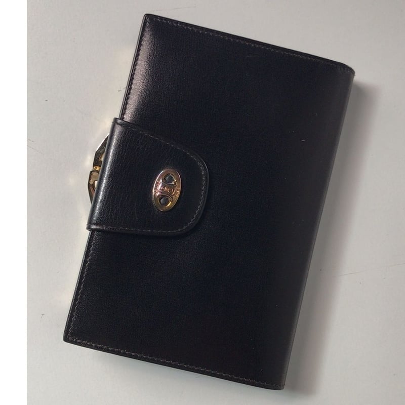 CELINE セリーヌ ガマ口 コンパクト財布 マカダム カーフレザー CELINE セリーヌ ガマ口 コンパクト財布 マカダム カーフレザー