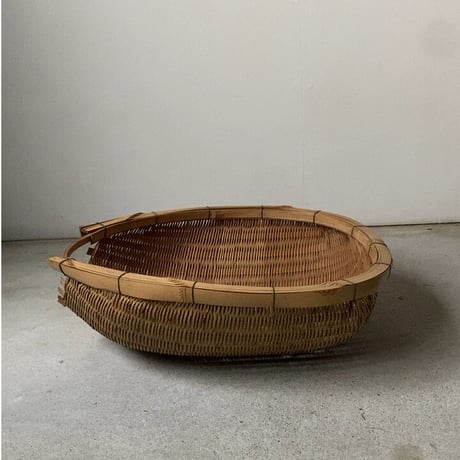 片口ざる 横幅41cm  箕ざる 片口かご 箕かご 竹工芸 工芸品  伝統工芸  野菜カゴ 米研ぎザル  天然素材 竹ざる 美品
