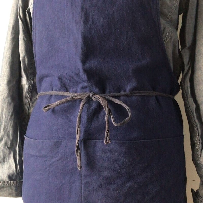 ヴィンテージ フレンチワーク フルエプロン インクブルー ネイビー