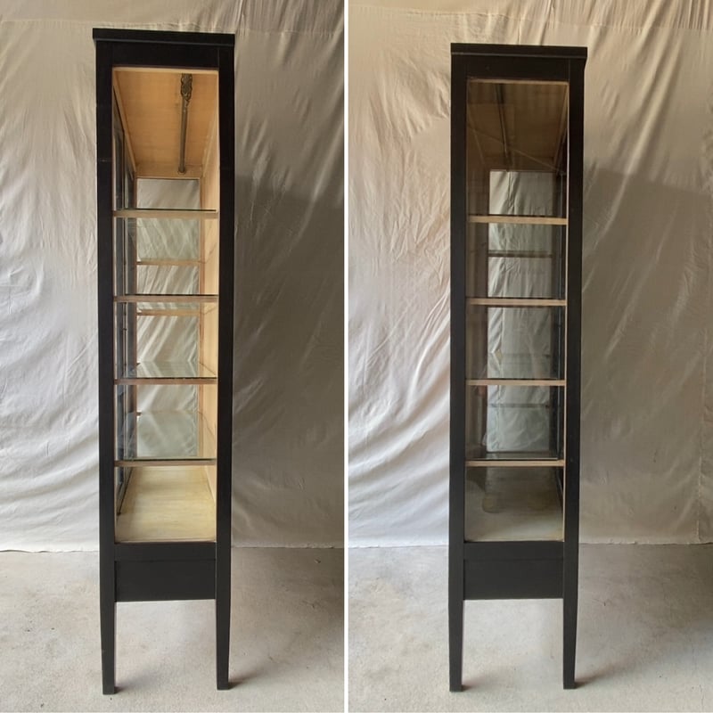 貴重　黒ガラス板鉄棚受けアンティーク 貴重 黒ガラス棚板 木と鉄の棚受けアンティーク アイアン 棚受け