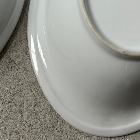 1970s Vintage セーヌ ロゴ入り ヴィンテージカレー皿 2点セット  オーバル 深皿 純喫茶 カレー専門店 レトロカレー皿 白磁 食器 良品