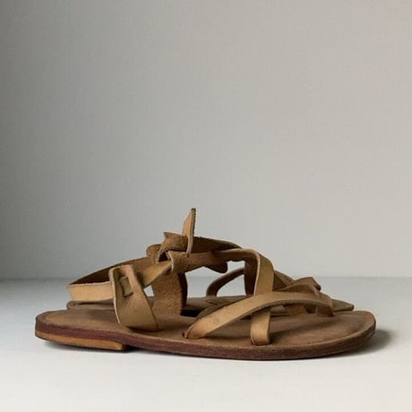 レザーサンダル  ほぼレザーのみで作られたナチュラルサンダル　サイズ不明ですがおそらくレディース24cm  中古良品