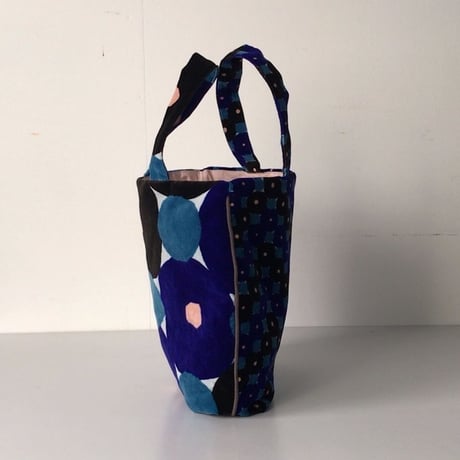 mina perhonen ミナペルホネン  フォレストリング    ベルベット  ブルー系／ピンク   ビームス別注 トートバッグ  中古美品