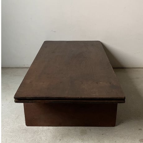 古い継ぎテーブル 幅約85cm 濃茶トロトロの文机 分厚くゴツい無垢材  ヴィンテージローテーブル 雰囲気良好 美品