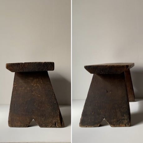 古い木製の作業椅子 幅約39cm 腰掛け 木の椅子 花台  踏み台 ステップ  ヴィンテージスツール グッドコンディション