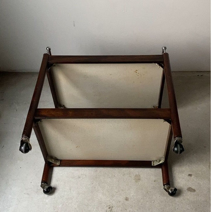 1970's　ヴィンテージ　無垢材　フレーム　ウッド　メタル　キャリー　ワゴン 1970´s ヴィンテージ 無垢材 フレーム ウッド メタル キャリー