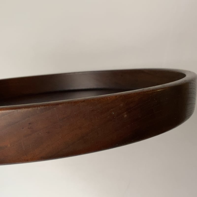欅 くり抜き盆 木製トレー 大きめサイズ 36.5cm お盆 木工品 黒ヤケ美