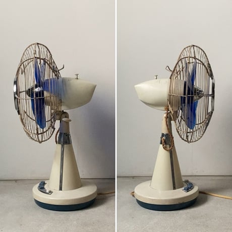 Toshiba 東芝  東京芝浦電気  ヴィンテージ扇風機 ランプ付き 一体型ライト 近未来デザイン 1960s タワー型ランプ レトロ家電 希少 幻の逸品 稼働品 良品　A(ホワイト)