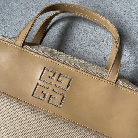 GIVENCHY  ジバンシィ  ミニハンドバッグ  レザー／ファブリック  ライトベージュ ラウンドファスナー 中古美品