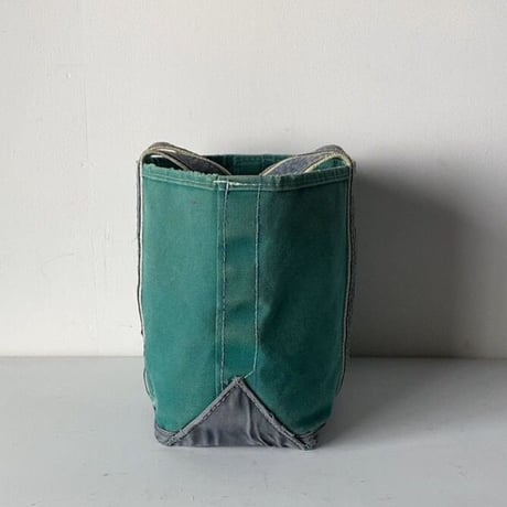 LLBean エルエルビーン 80s デラックストート Mサイズ グリーン×ネイビー ヴィンテージ ボート&トート ビーントート boat&tote made in usa