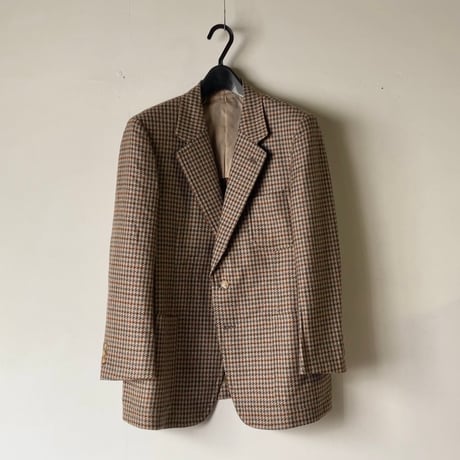 PYTHON カシミアジャケット  千鳥格子 パッチポケット シングル ヴィンテージ JKT   made in Scotland