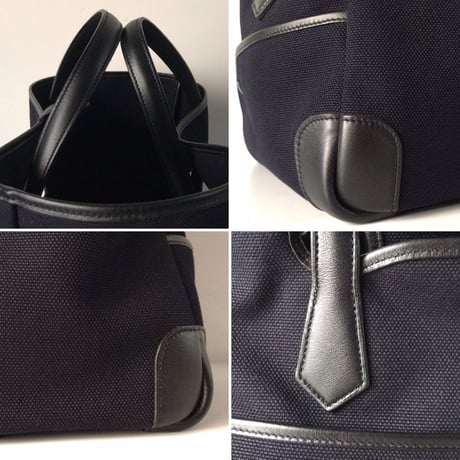 HERMES エルメス  パスパス 35 マリン (ダークネイビー) □R刻印トワルゴエラン/ヴォー バレニア トートバッグ 2way仕様  中古極美品