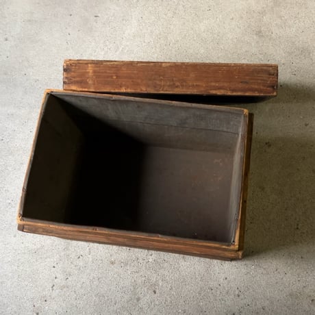 小さい古茶箱 極小茶箱  幅32cm 宇治城山  山政 茶葉の保存箱 内装ブリキ張り 戦前期 ジャパンヴィンテージボックス 美品