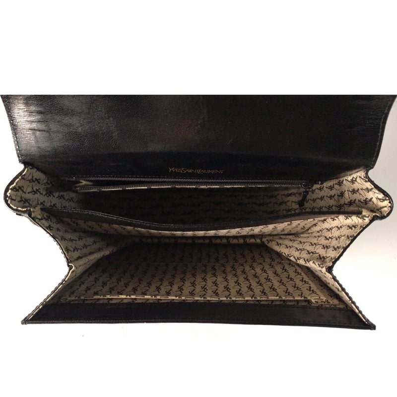 YSL イヴ・サンローラン 型押しリザード レザー ショルダー