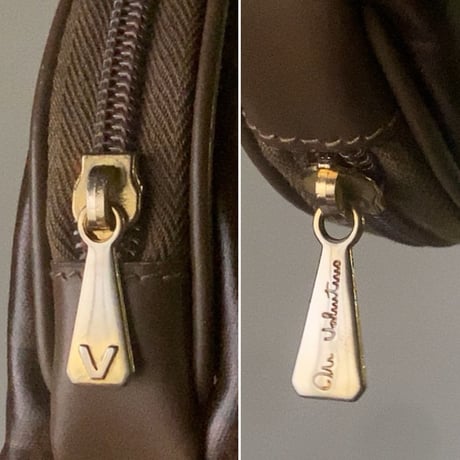 VALENTINO オールドヴァレンチノの半円型ミニポーチ コスメポーチ 小物入れ 幅約20cmの小さめポーチ 美品