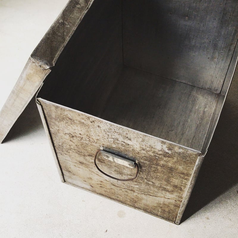 アンティーク アルミ製 ストック缶 44cm 収納ケース 米櫃 ヴィンテージ