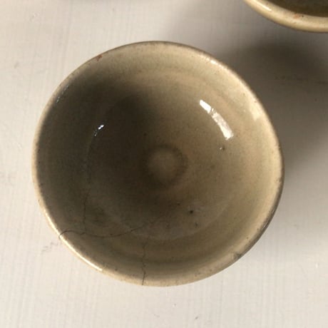 古い豆皿　7客まとめて　骨董 雑器 民藝・手塩皿 醤油皿 油皿 ピクルス皿 タレ皿 万能小皿 小鉢 古瀬戸 約7cm