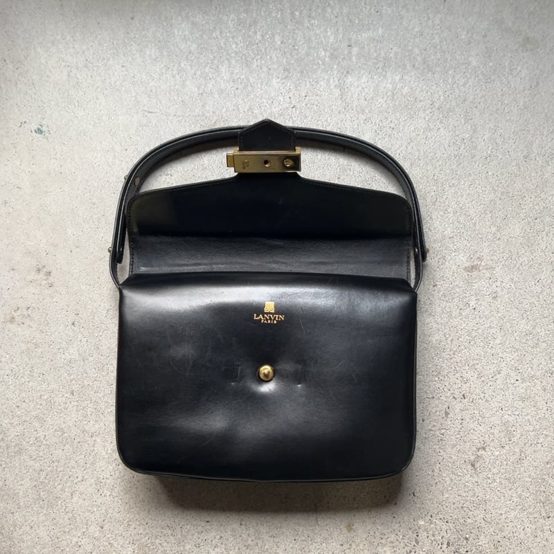 LANVIN PARIS VINTAGE 80s フランス製 パーティーバッグ 80s VINTAGE LANVIN レザー 2wayショルダーバッグ/ハンドバッグ フラン