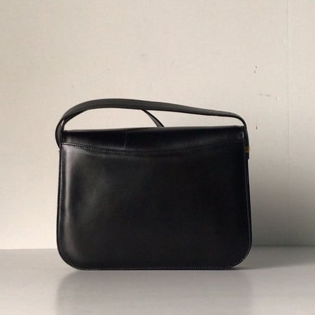 CELINE セリーヌ ゴールド  マカダム金具  カーフレザー  ショルダーバッグ ブラック  ヴィンテージ  オールド  美品