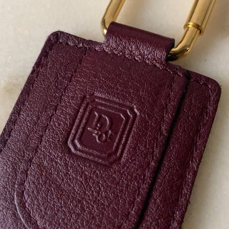 Dior クリスチャン ディオール  オールドディオール レザー キーリング ボルドー made in spain