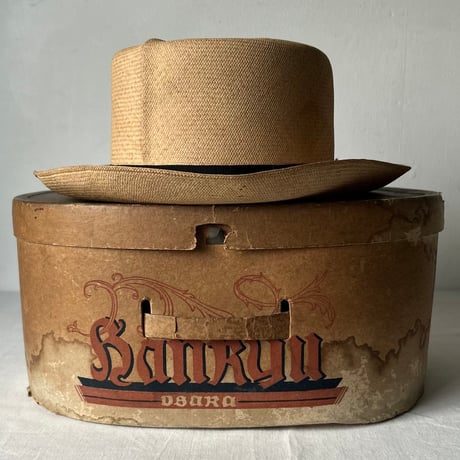 KLEINHANS Co.  ECUADORIAN PANAMA HAT  戦前阪急ハットボックス付き 1940s-50s ヴィンテージパナマハット 実寸頭周約57cm  良品