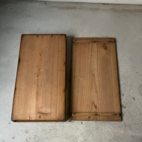 古い蓋付餅箱 一段  昭和23年 杉無垢材 白木無塗装 ナチュラルエイジング 美品