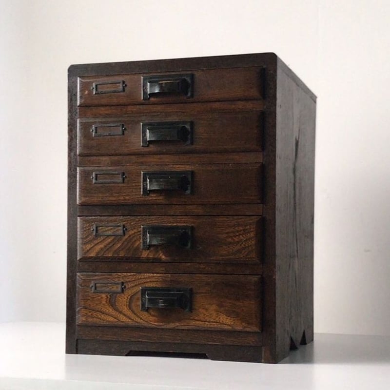 小引き出し　引き出し　5杯　戦前　アンティーク 昭和初期 木製 5杯小引出し アンティーク収納