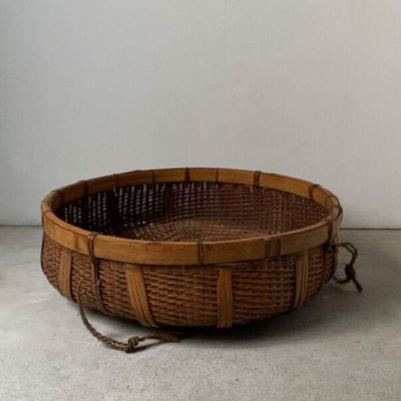 ヴィンテージ レトロ 古民具 竹編み細工 カゴ 大中小セット 昭和レトロ 竹製 竹細工 竹籠 古民具 野菜籠 果物籠 花籠 大中小