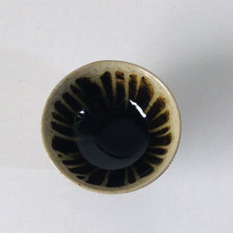 益子焼  飴釉 黒十草(トクサ) お茶碗  抹茶碗 天目茶碗  美品
