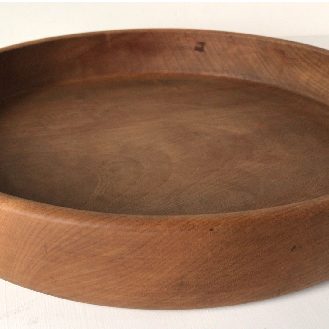栃の木 くり抜き盆 38cm 木工 工芸品 お盆 トレー シェーカー 白木 美