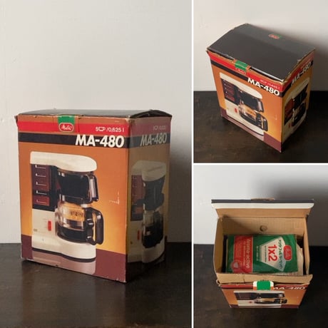 melitta メリタ  コーヒーメーカー  MA-480  80s 90s ヴィンテージ家電 レトロ家電 デッドストック 箱 保証書 付属品ありの未使用品