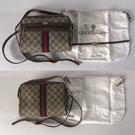 GUCCI オールドグッチ ショルダーバッグ　GG柄 コーティングキャンバス 保存袋付き  56.02.004  中古美品　ヴィンテージバッグ