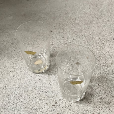 古いクリスタルガラスのグラス6客セット カガミクリスタル製品 昭和初期そごう販売品  デッドストック 箱無し  ガラスコップ グラス  完品