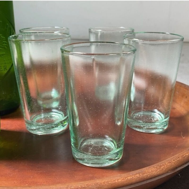 古いガラスコップ5個まとめ 島田硝子製 SGK刻印 高さ9.2cm 小さめ