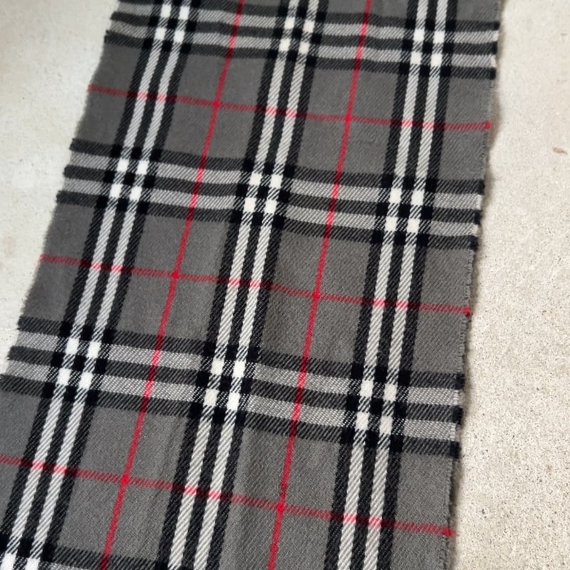 Burberry バーバリー マフラー 100%ラムウール ノバチェック グレー 美品』バーバリーロンドン マフラー ノバチェック グレー ウール