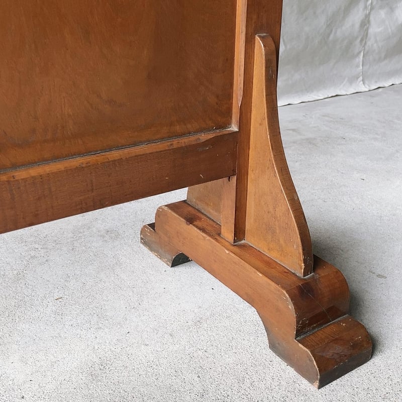 アンティーク 木製 病院の衝立 モールガラス 目隠し 仕切板