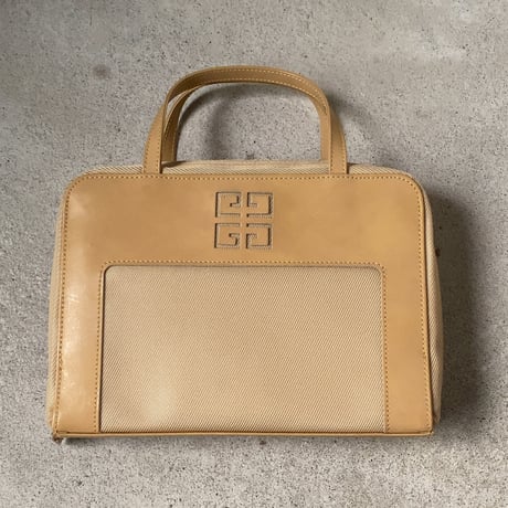 GIVENCHY  ジバンシィ  ミニハンドバッグ  レザー／ファブリック  ライトベージュ ラウンドファスナー 中古美品