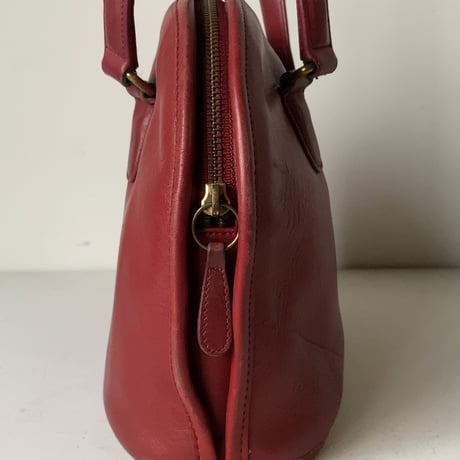 COACH 80s オールドコーチ レザーハンドバッグ 半円型 ファスナー開閉 ミニトート M4C-9958 アメリカ製  ヴィンテージコーチ中古良品