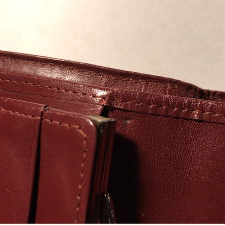 Cartier カルティエ  マストライン 三つ折りコンパクト財布  ウォレット　レザー  ボルドー がま口タイプ  ヴィンテージ